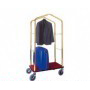 Carrello porta valigie con appendiabiti. Acciaio ottonato cm. 95 x 55 x 183 H.