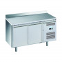 Tavolo Refrigerato 2 porte con alzatina, 282 Lt. *LINEA ECO* Acciaio inox. -2°/+8°C. Cm. 136x70x85H.
