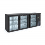 Banco refrigerato Back Bar a 3 sportelli in vetro. Temp. 0°/+10°C. Dim.cm. 200,2x53,5x86H
