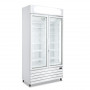 Congelatore verticale a 2 porte in vetro a battente. Lt. 840 - Dim.cm. 122x70x1998h. Temp. -18°/-22°C
