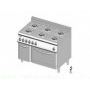 Cucina a GAS 6 fuochi a fiamma libera + forno elettrico. Dim.cm. 105x70x85H. - Potenza termica 31 Kw.