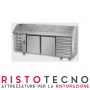 Banco Pizza refrigerato 2 sportelli + cassettiera dsestra e piano in granito. 216x80x103H.