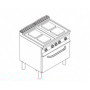 Cucina elettrica 4 piastre + forno elettrico. Dim.cm. 80x90x85H. - Kw. 16.4
